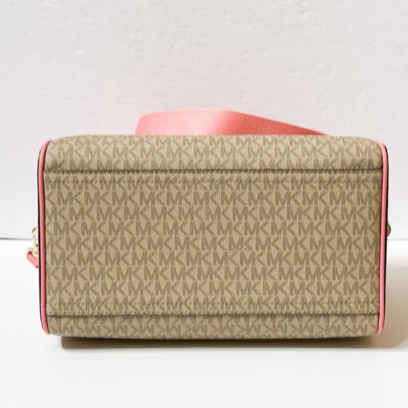 Michael Kors Jet Set Medium Satchel Shoulder Duffle Bag + Wallet Tea Rose Multi - Picture 4 of 10